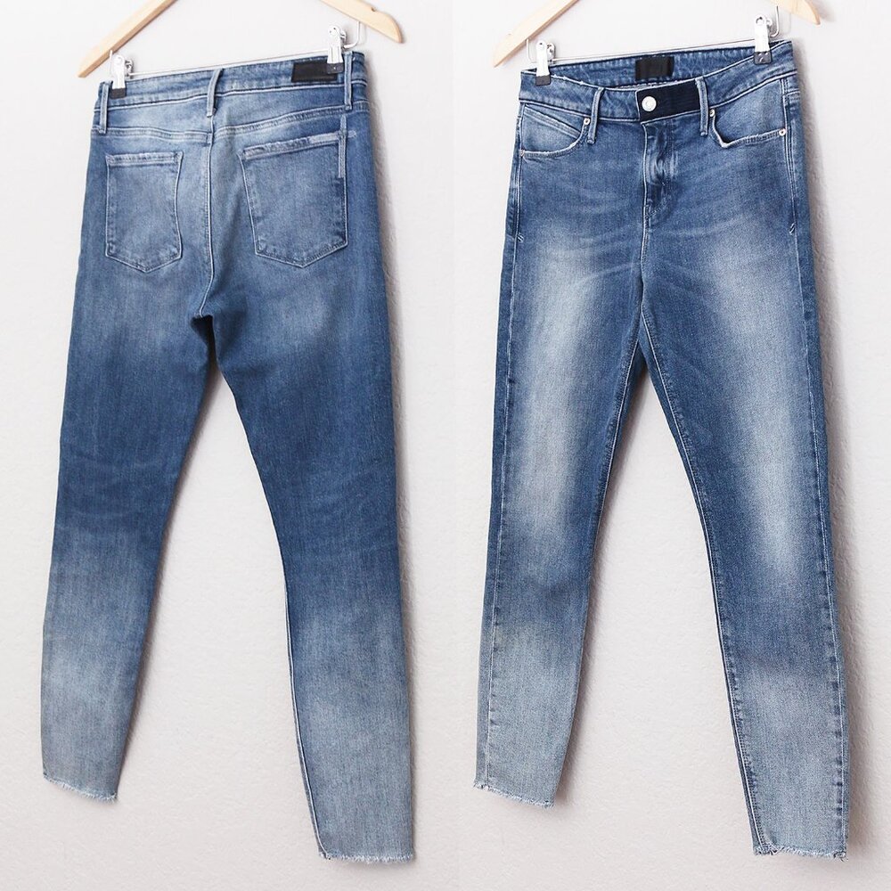 RtA Road To Awe Women's 28 Madrid Skinny Jeans Stretch Frayed Hem Blue Wash $315 - Picture 14 of 14